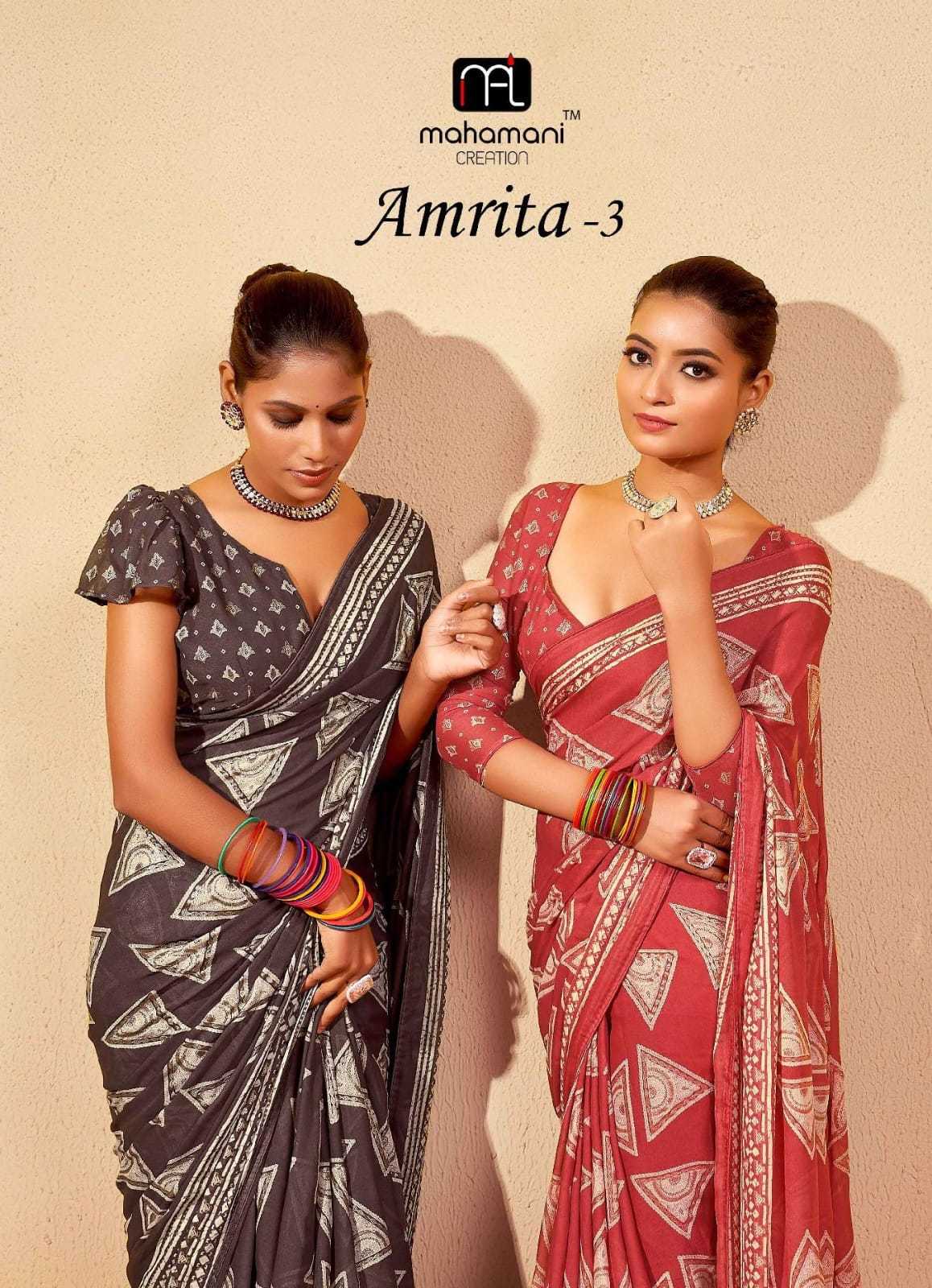 mahamani creation amrita vol 3 daily wear moss sarees