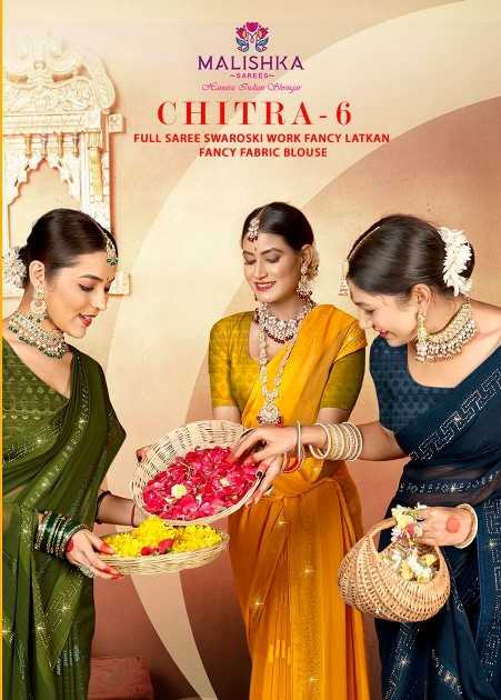 malishka sarees chitra vol 6 regular wear weightless sarees wholesaler
