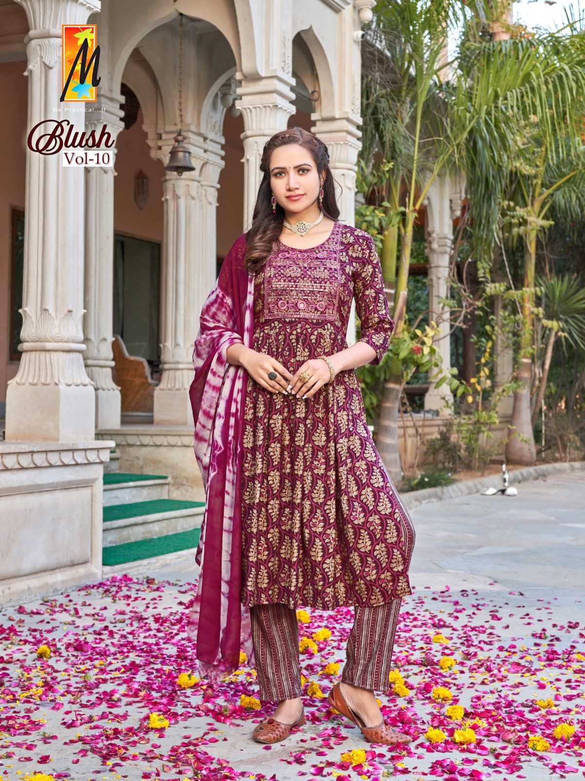 master blush vol 10 fullstitch nayra cut kurti pant dupatta