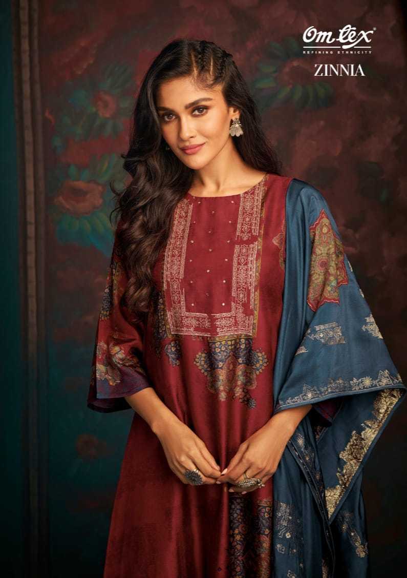 omtex zinnia beautiful printed unstitch salwar kameez with patch work dupatta