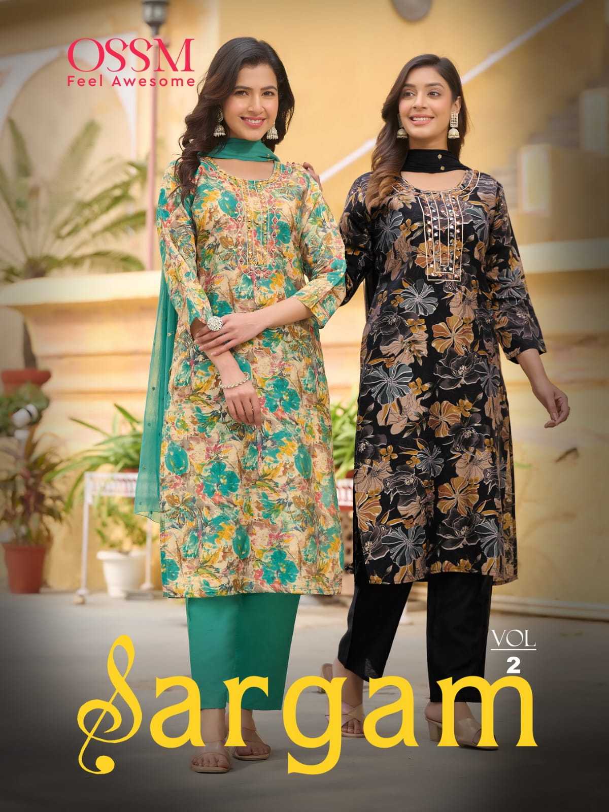 ossm sargam vol 2 fancy fullstitch top bottom with sequence work dupatta
