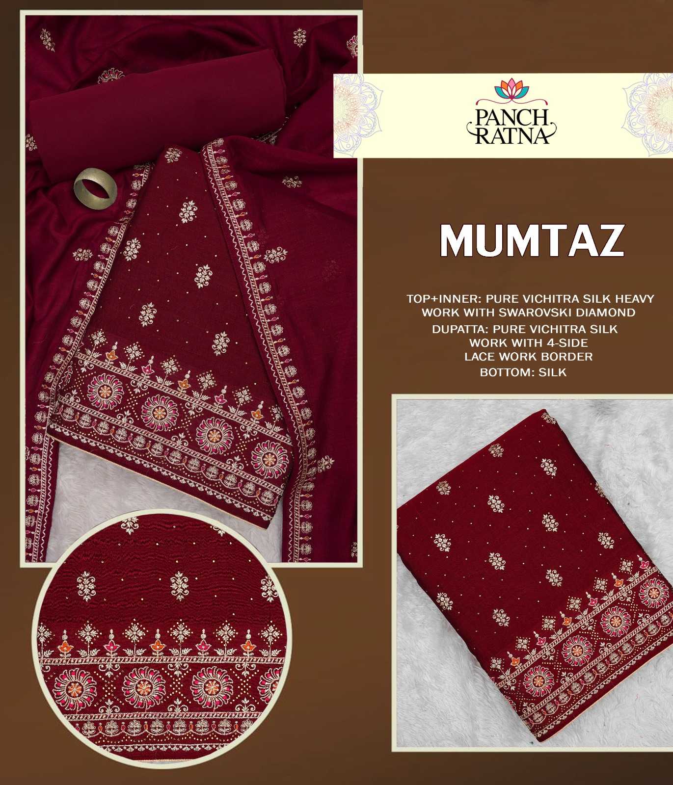 panch ratna mumtaz designer swarovski work occasion wear dress material