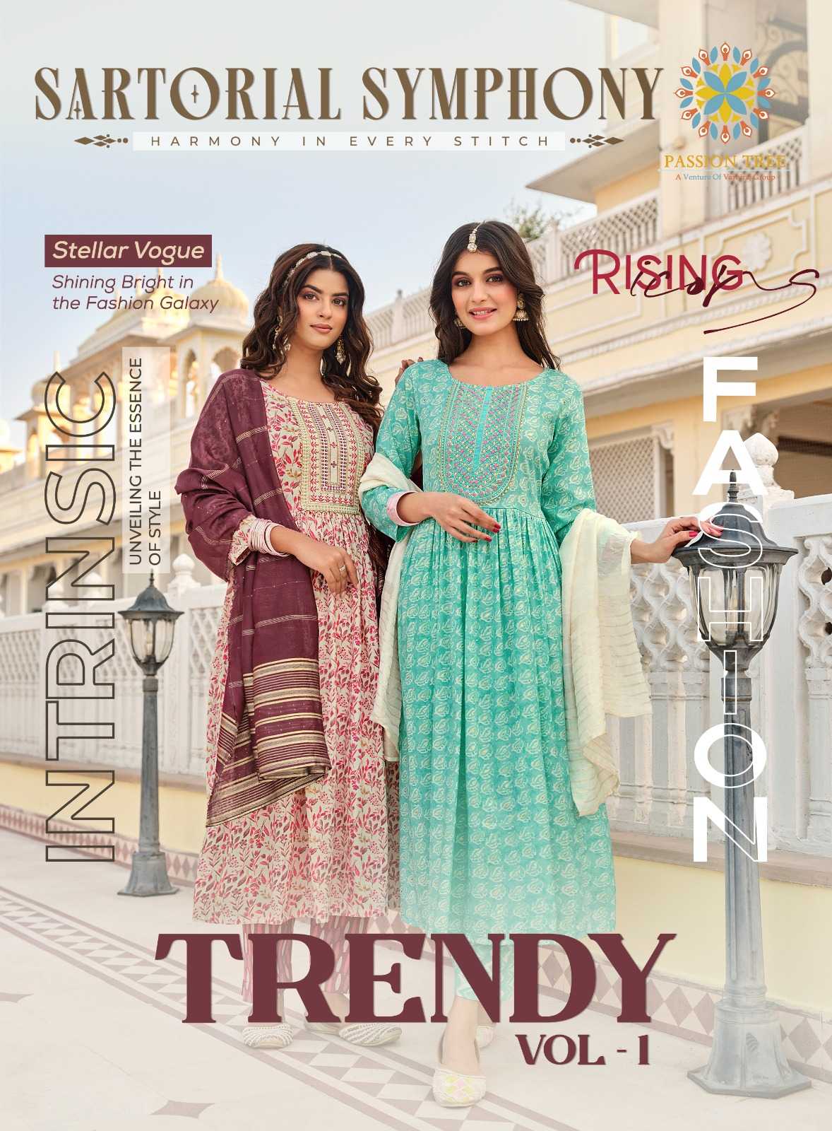 passion tree trendy vol 1 beautiful readymade nayra cut kurti pant dupatta set