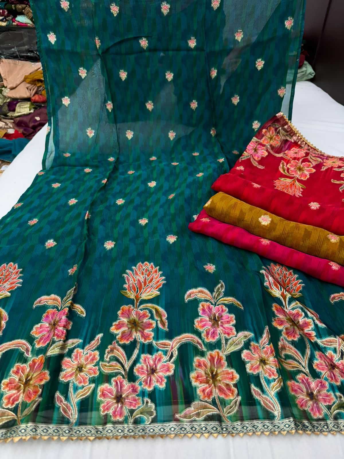 pr riona designer organza unstitch salwar kameez