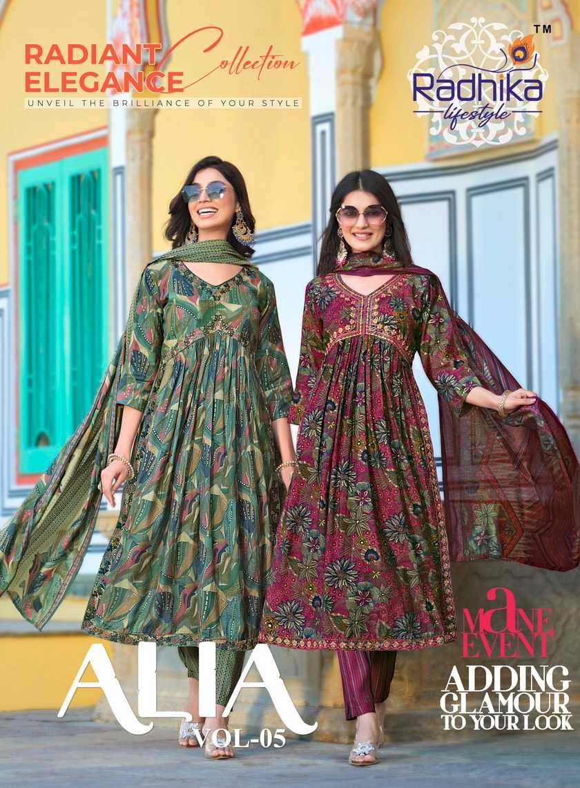 radhika alia vol 5 readymade beautiful aliya cut salwar kameez