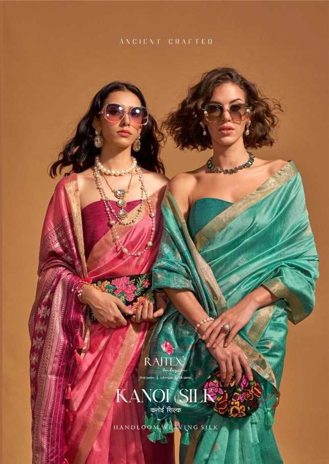 rajtex kanoi silk 362001-362006 function wear handloom weaving sarees wholesaler