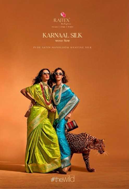 rajtex karnaal silk 357001-357006 designer satin handloom weaving sarees