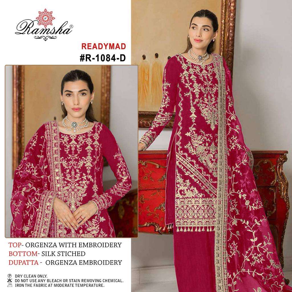ramsha 1084 readymade pakistani designer top bottom dupatta set