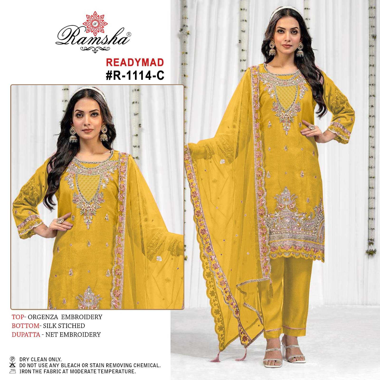 ramsha 1114 designer readymade organza suit pakistani collection