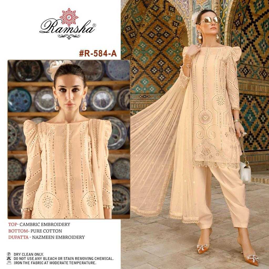 ramsha 584 ab pakistani designer embroidery unstitch salwar kameez