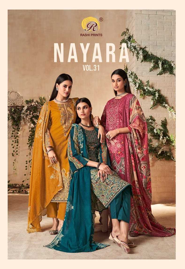 rashi print nayara vol 31 pakistani cotton unstitch salwar kameez with mul dupatta