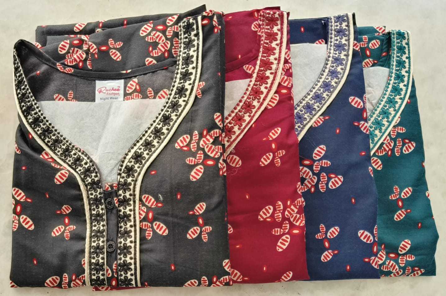 ruchee fashion pv embroidery beautiful ladies night wear