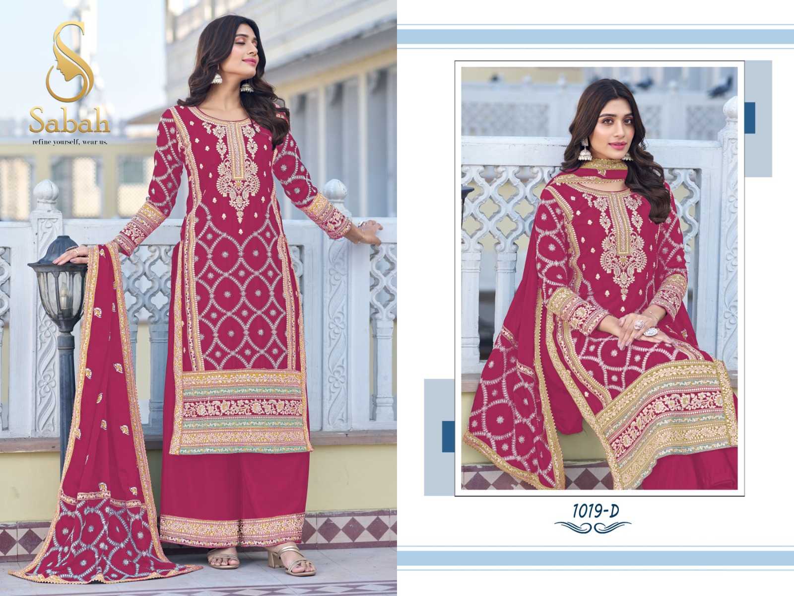 sabah guzaarish pakistani designer chinon silk semistitch salwar kameez