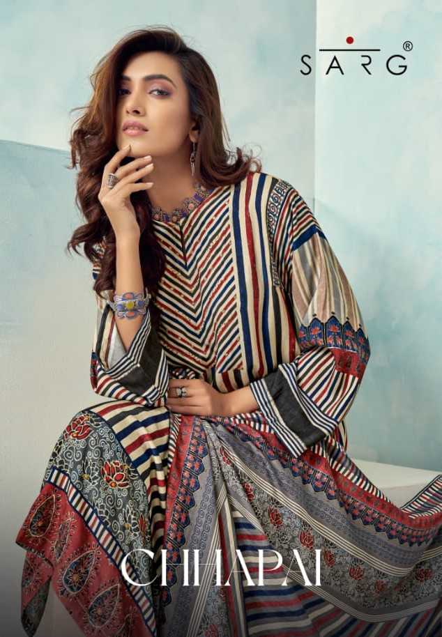 sarg chhapai muslin silk beautiful printed unstitch ladies suit