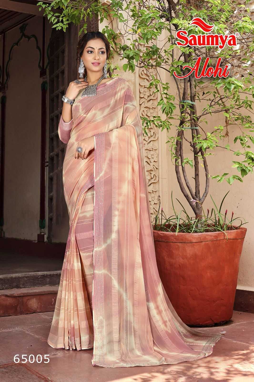 saumya alohi fancy georgette shibori print sarees supplier