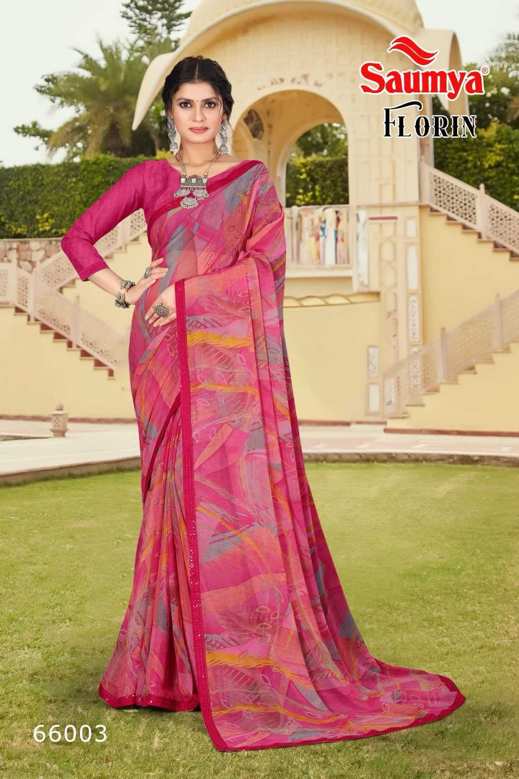 saumya florin printed georgette amazing sarees
