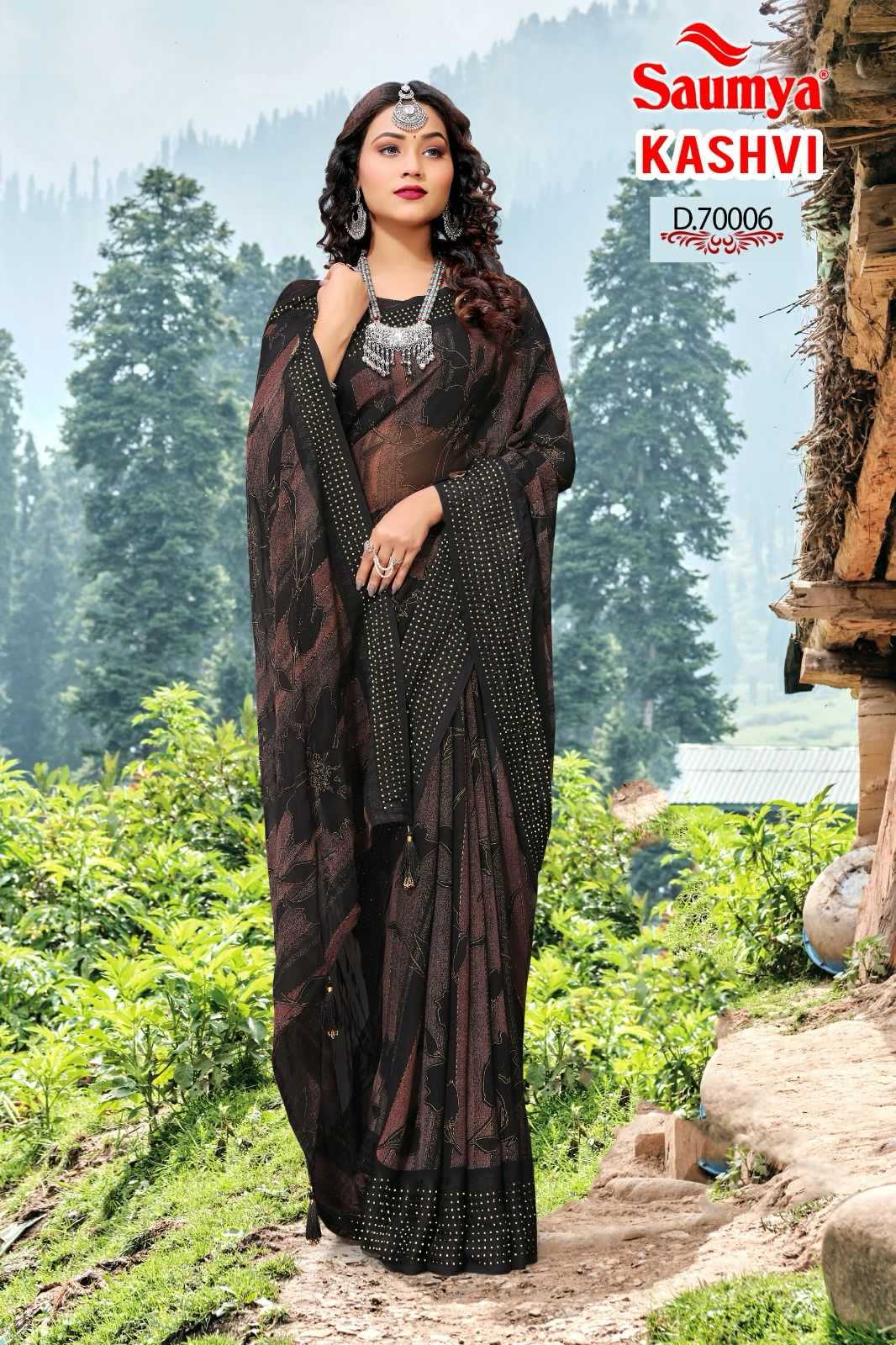 saumya kashvi beautiful georgette print sarees