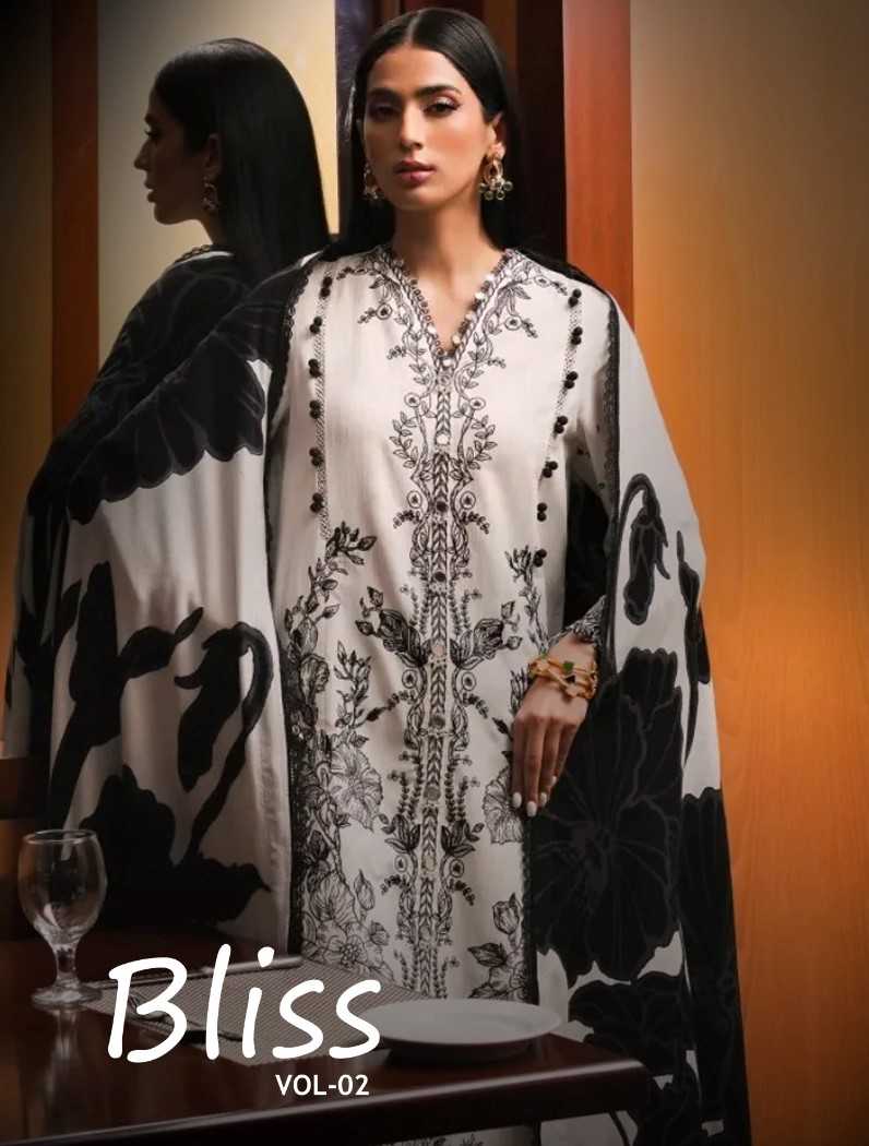 shraddha designer bliss vol 2 pakistani printed cotton fancy dress material