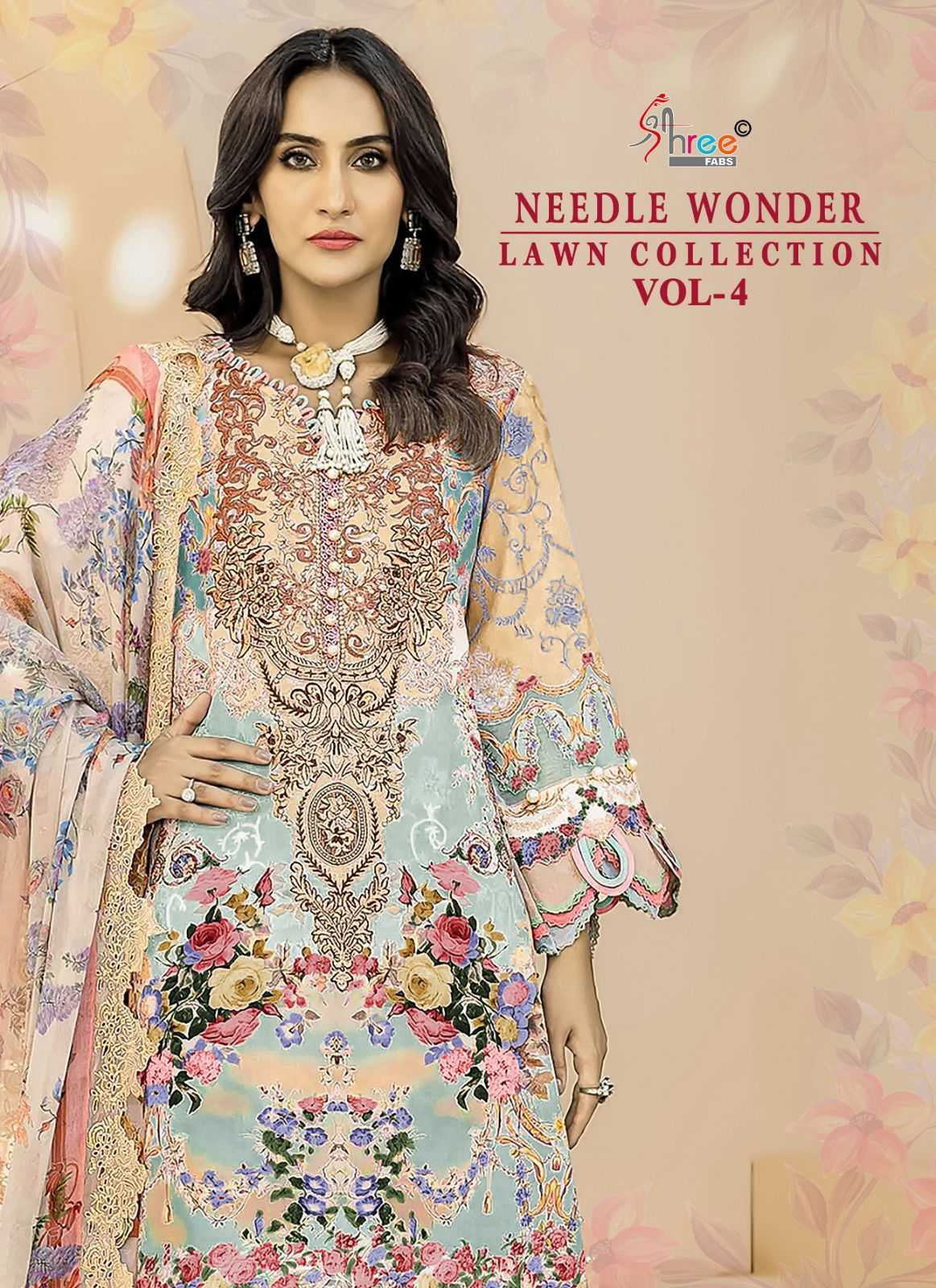 shree fab needle wonder vol 4 pakistani printed unstitch ladies suit