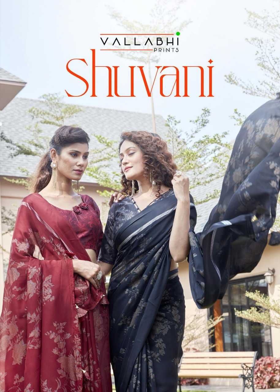 shuvani by vallabhi print comfy wear georgette sarees