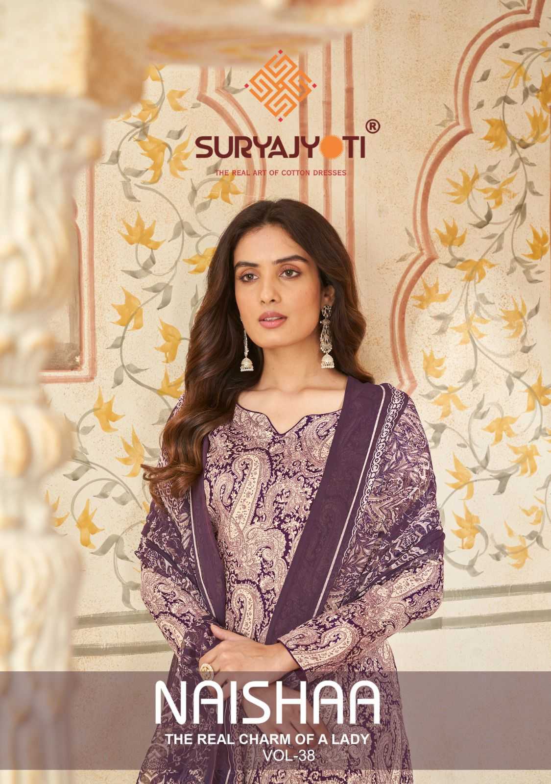suryajyoti naishaa vol 38 fancy printed casual wear dress material