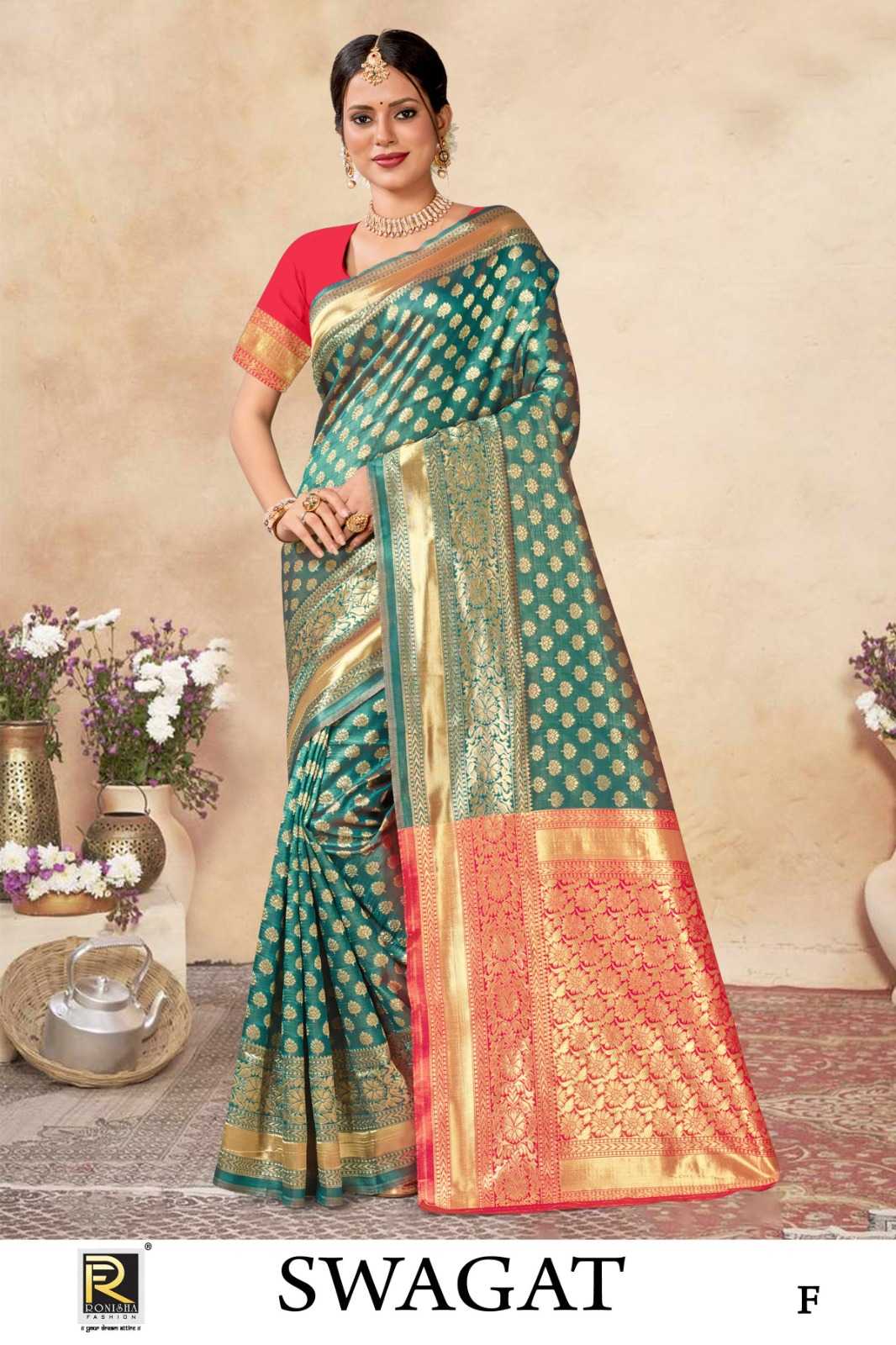 SWAGAT BY RANJNA SAREE BANARASI SILK PREMIUM FABRICS SUPER HIT COLLECTION SAREES