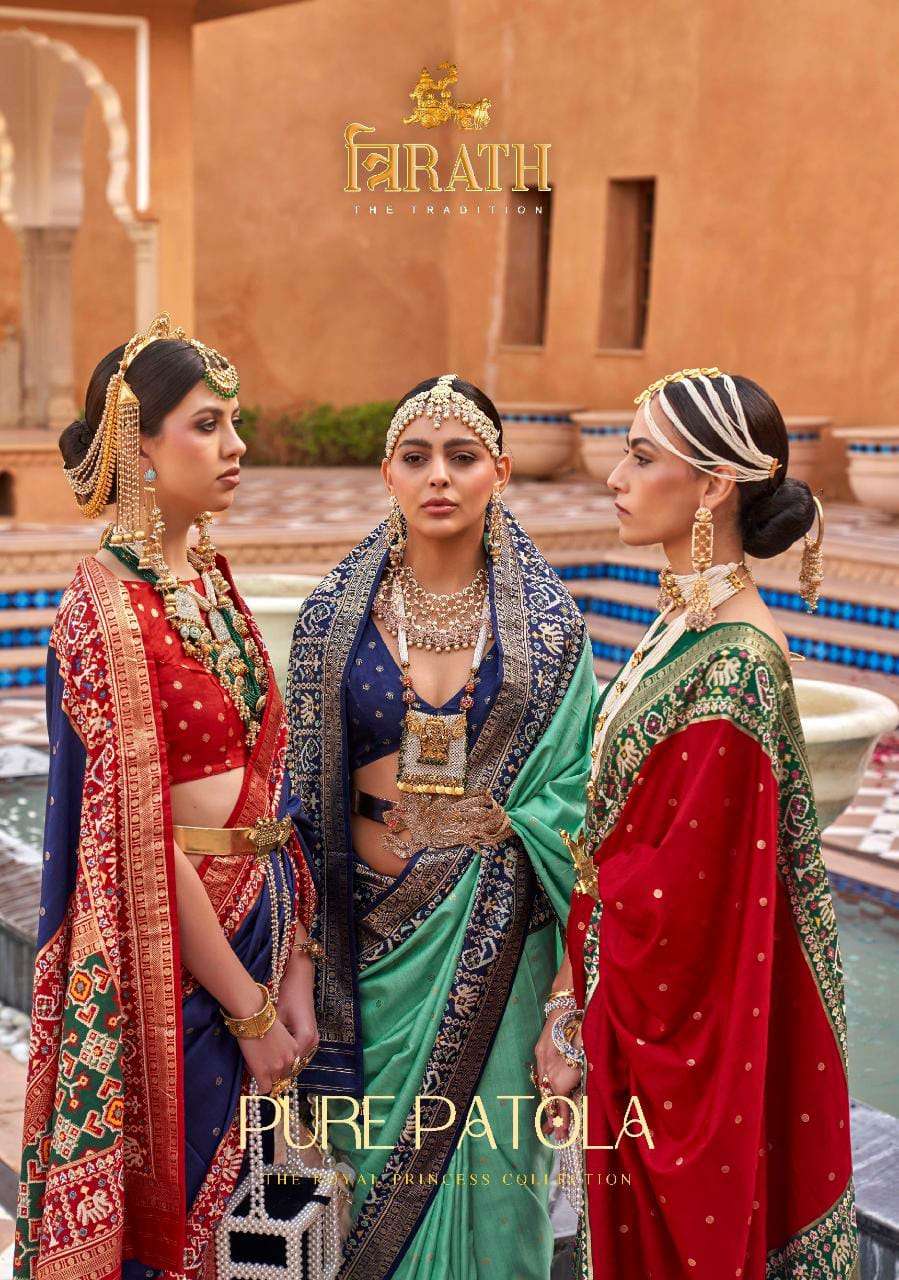 trirath present pure patola 10008-10018 designer wedding wear patola sarees