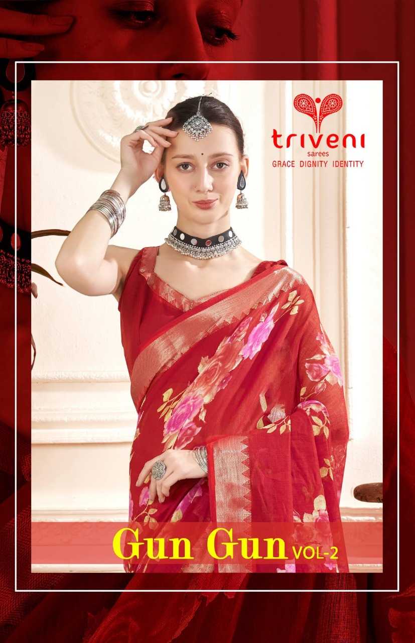 triveni gungun vol 2 fancy linen function wear sarees