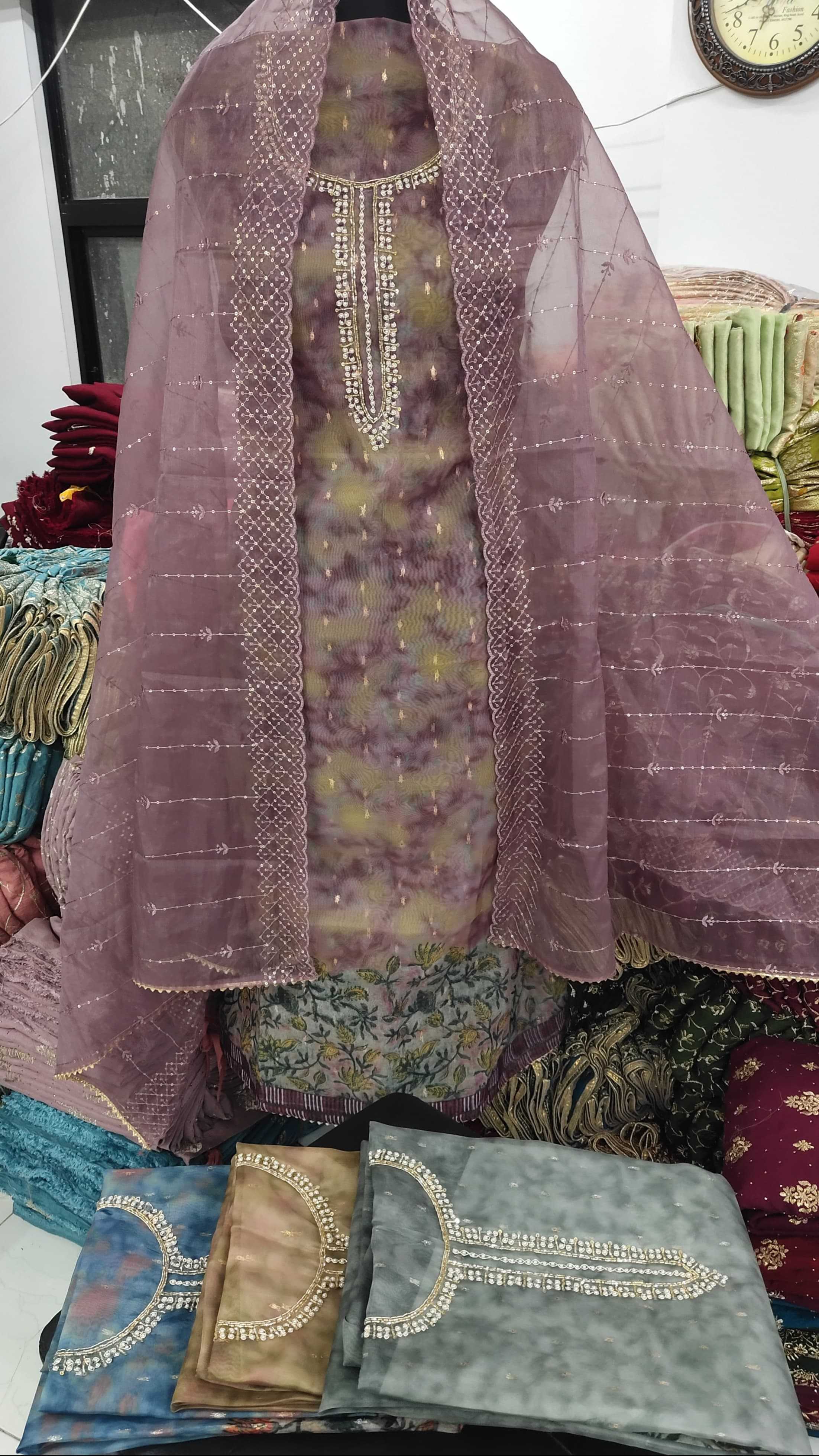 utsav suit organja khatli work unstitch ladies suit