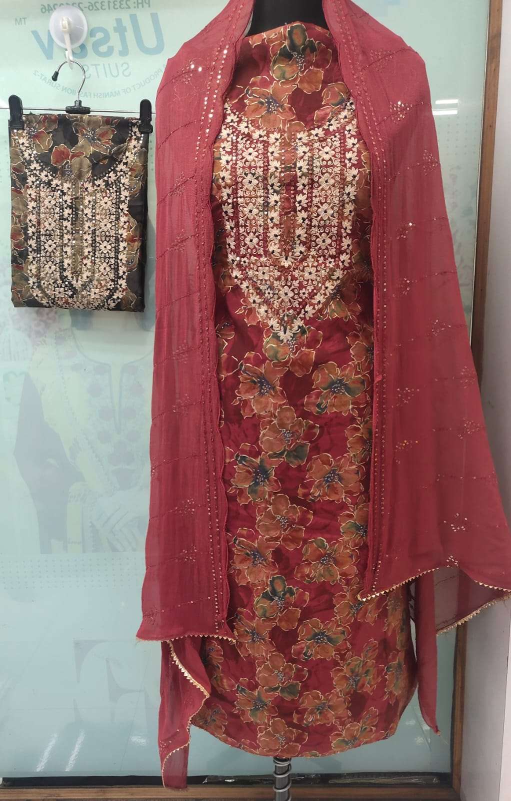 utsav suits present shivani fancy work modal print salwar kameez collection