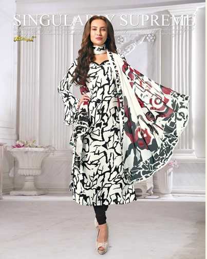 vaishali 5700 printed black and white beautiful unstitch salwar kameez 