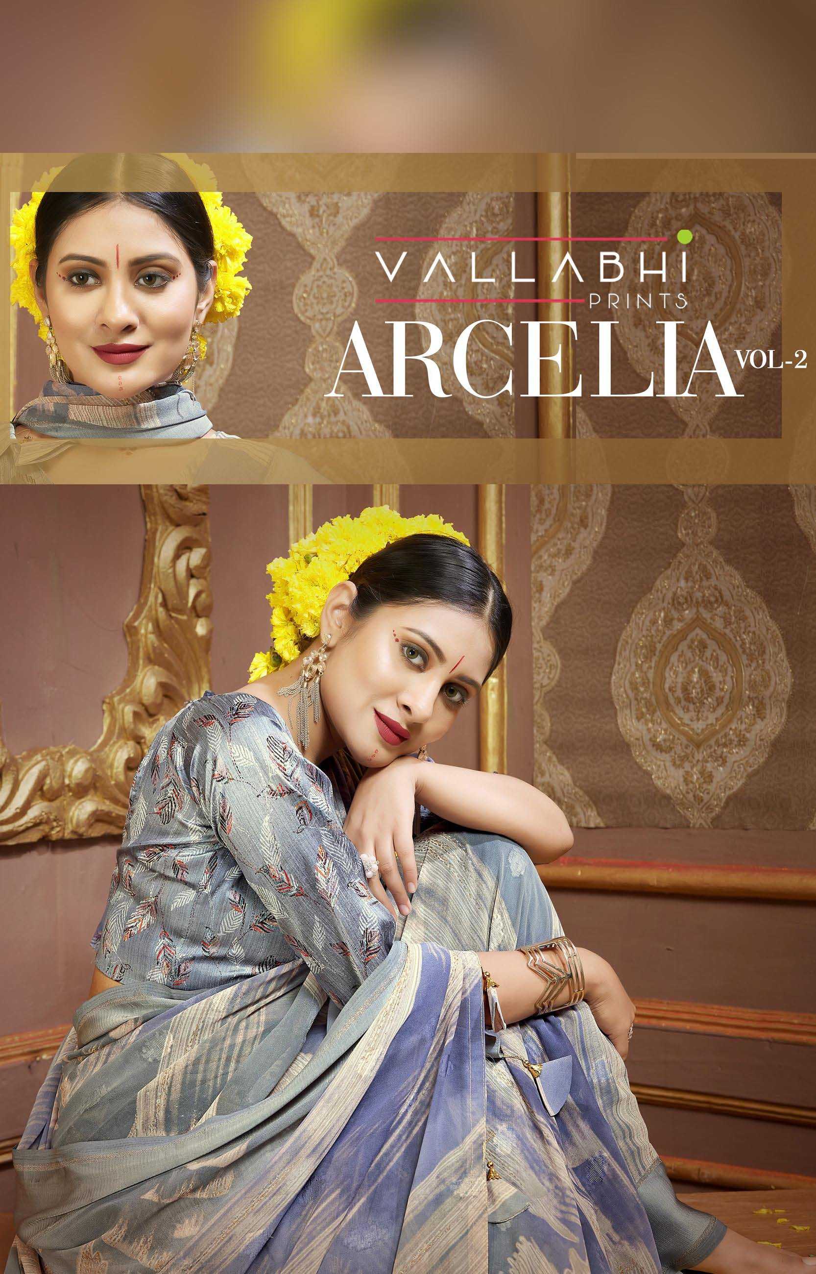 vallabhi prints arcelia vol 2 beautiful georgette casual wear sarees catalog