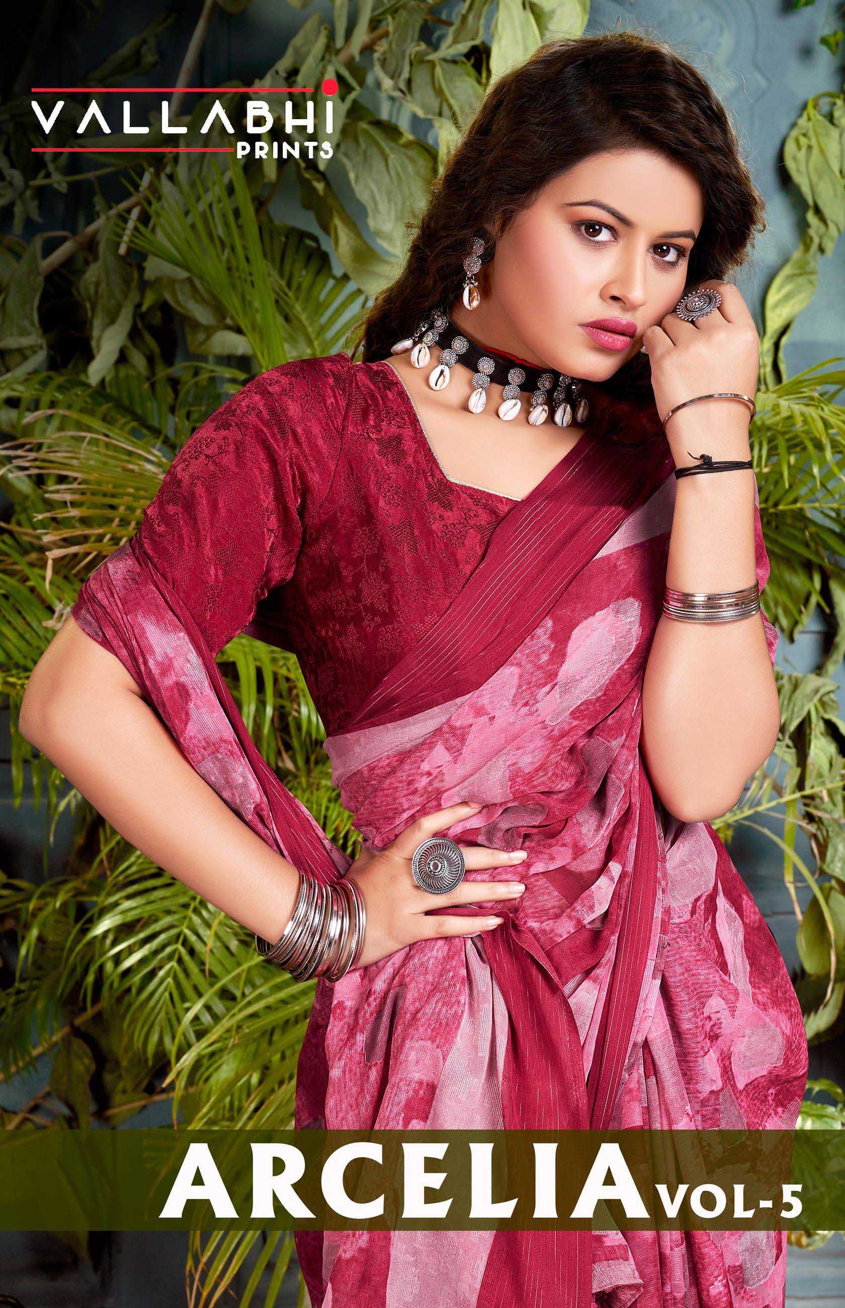vallabhi prints arcelia vol 5 beautiful georgette regular wear sarees catalog