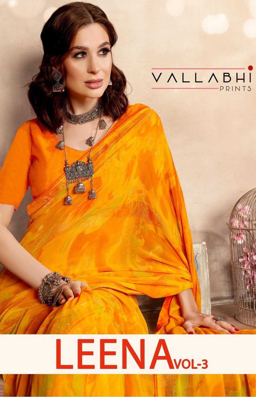 vallabhi prints leena vol 3 fancy georgette sarees