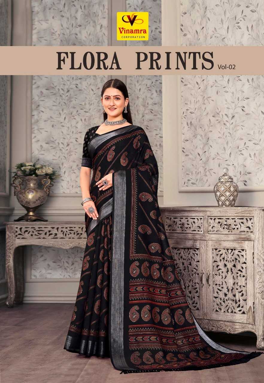 vinamra flora prints vol 2 fancy daily wear sarees