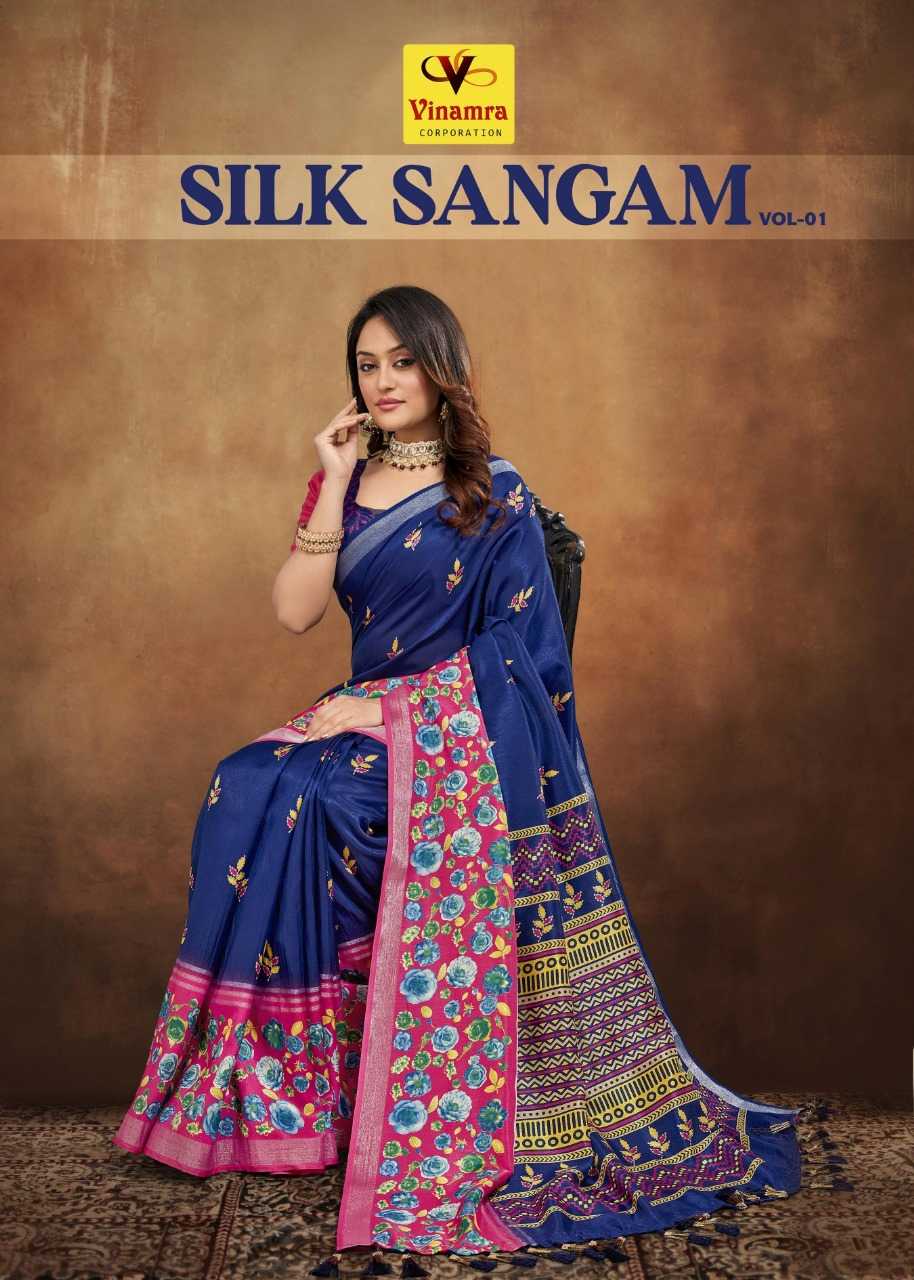 vinamra silk sangam vol 1 5001-5008 beautiful function wear sarees