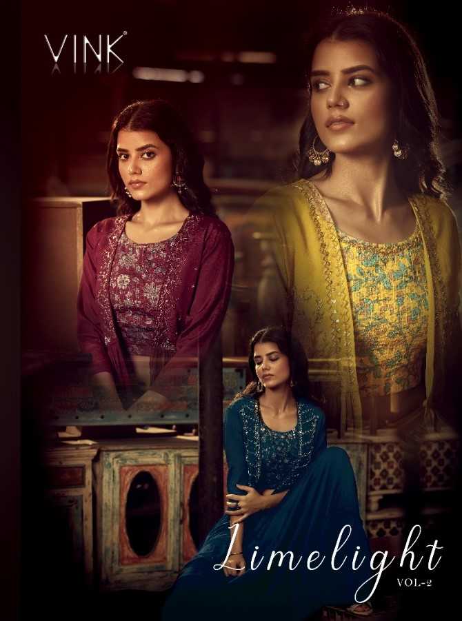 vink limelight vol 2 designer fullstitch crop top skirt with fancy jacket