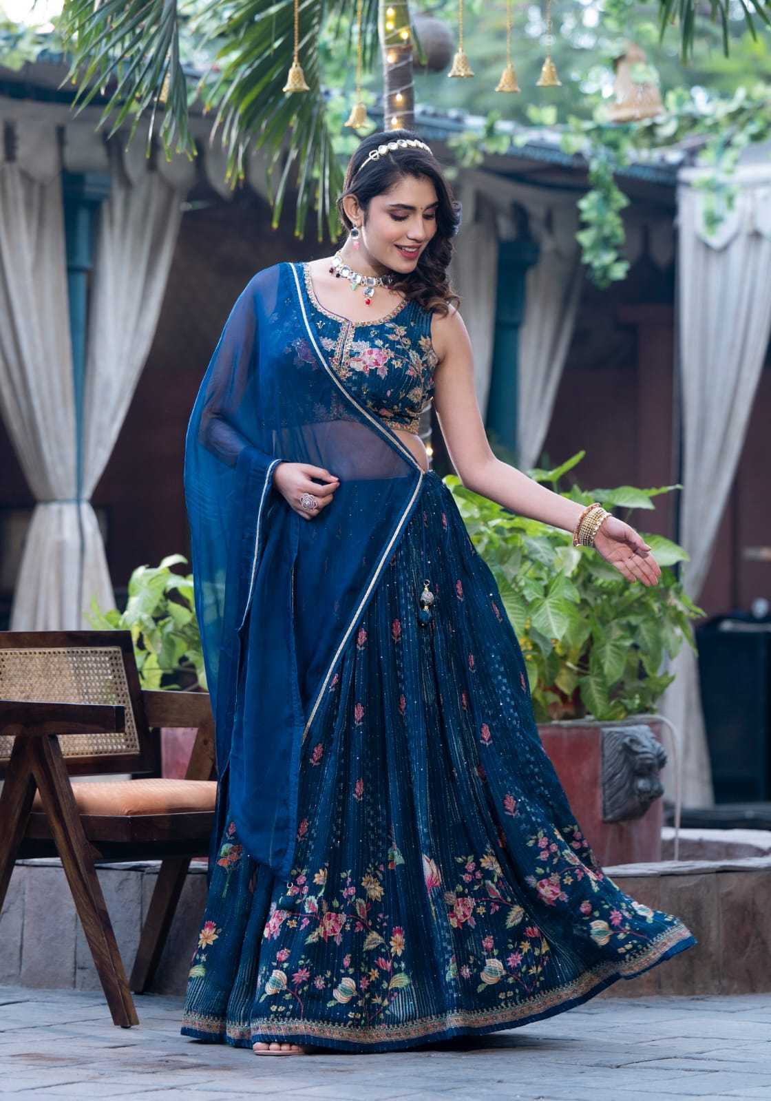 virasat basanti vol 4 readymade designer sequence work lehenga choli dupatta 