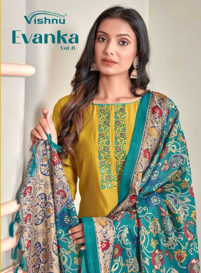 vishnu impex evanka vol 6 amazing unstitch salwar kameez with printed dupatta
