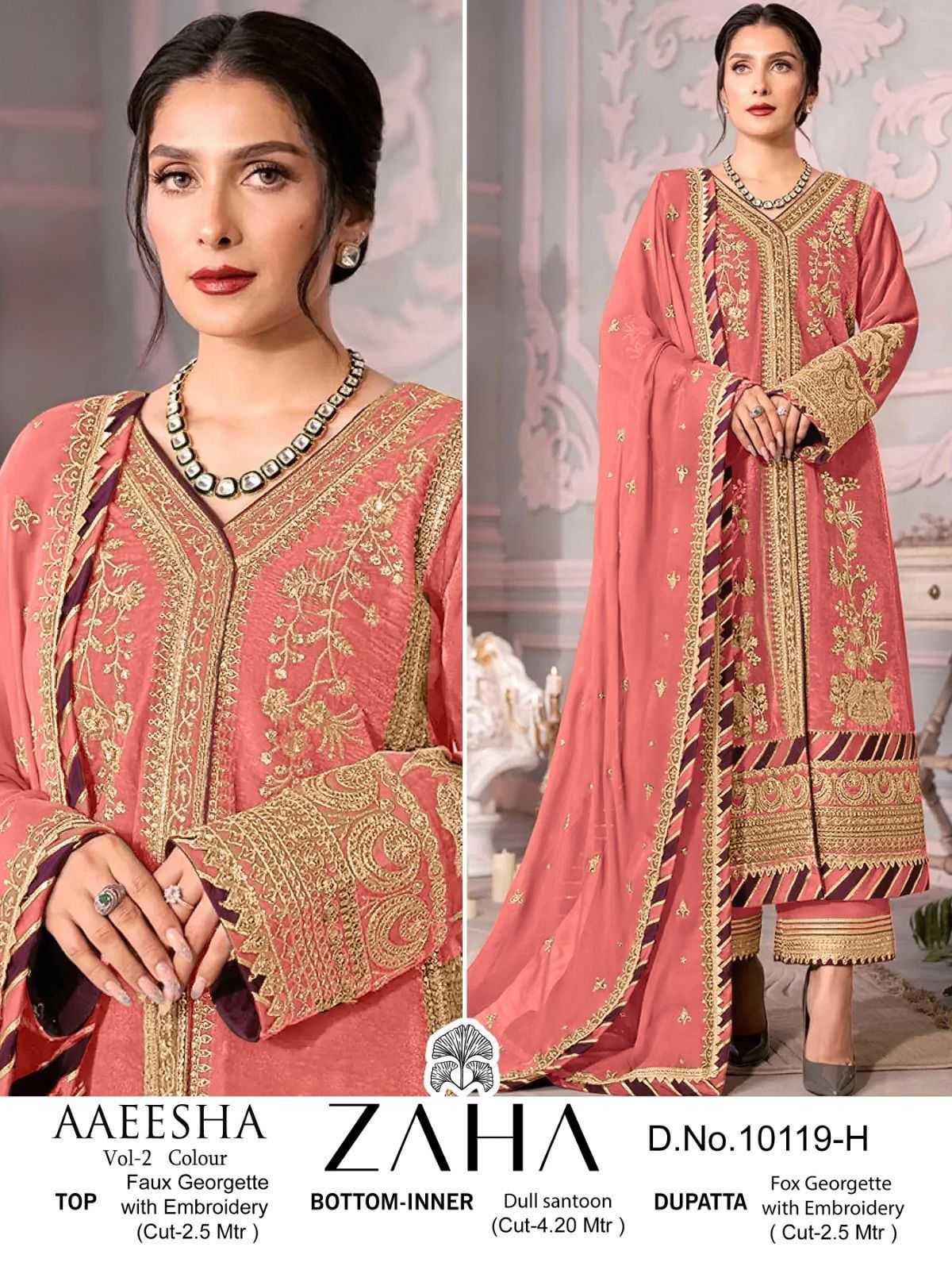 zaha 10119 h pakistani designer heavy embroidery dress material