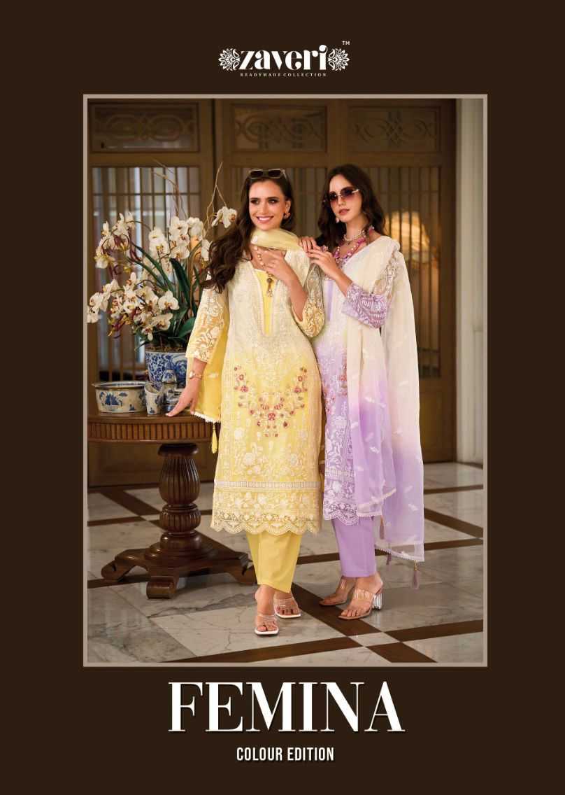 zaveri femina colour edition vol 2 fullstitch designer pakistani readymade ladies suit
