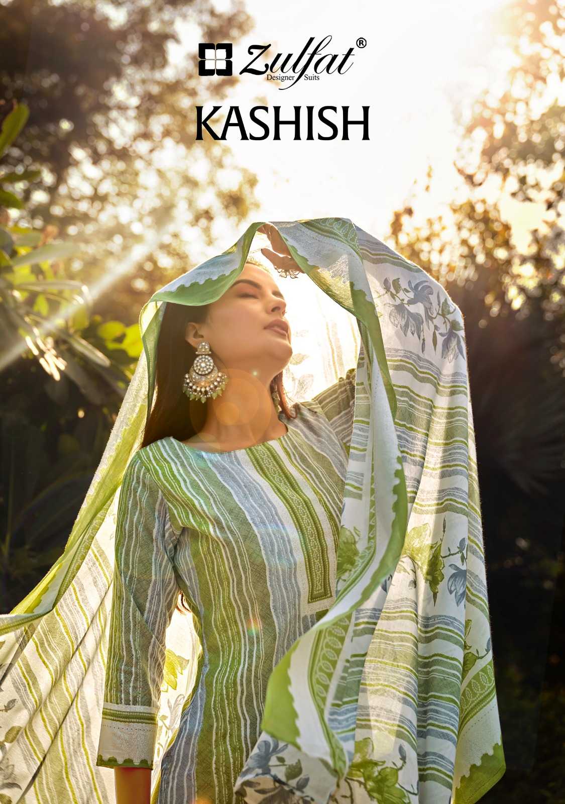 zulfat kashish casual wear printed unstitch salwar kameez with mul dupatta