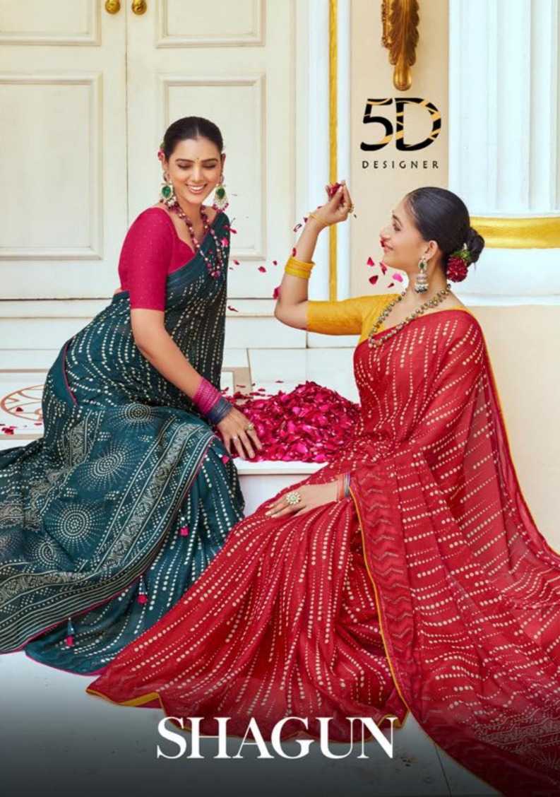5d designer shagun fancy soft crape saree with swarovski work blouse