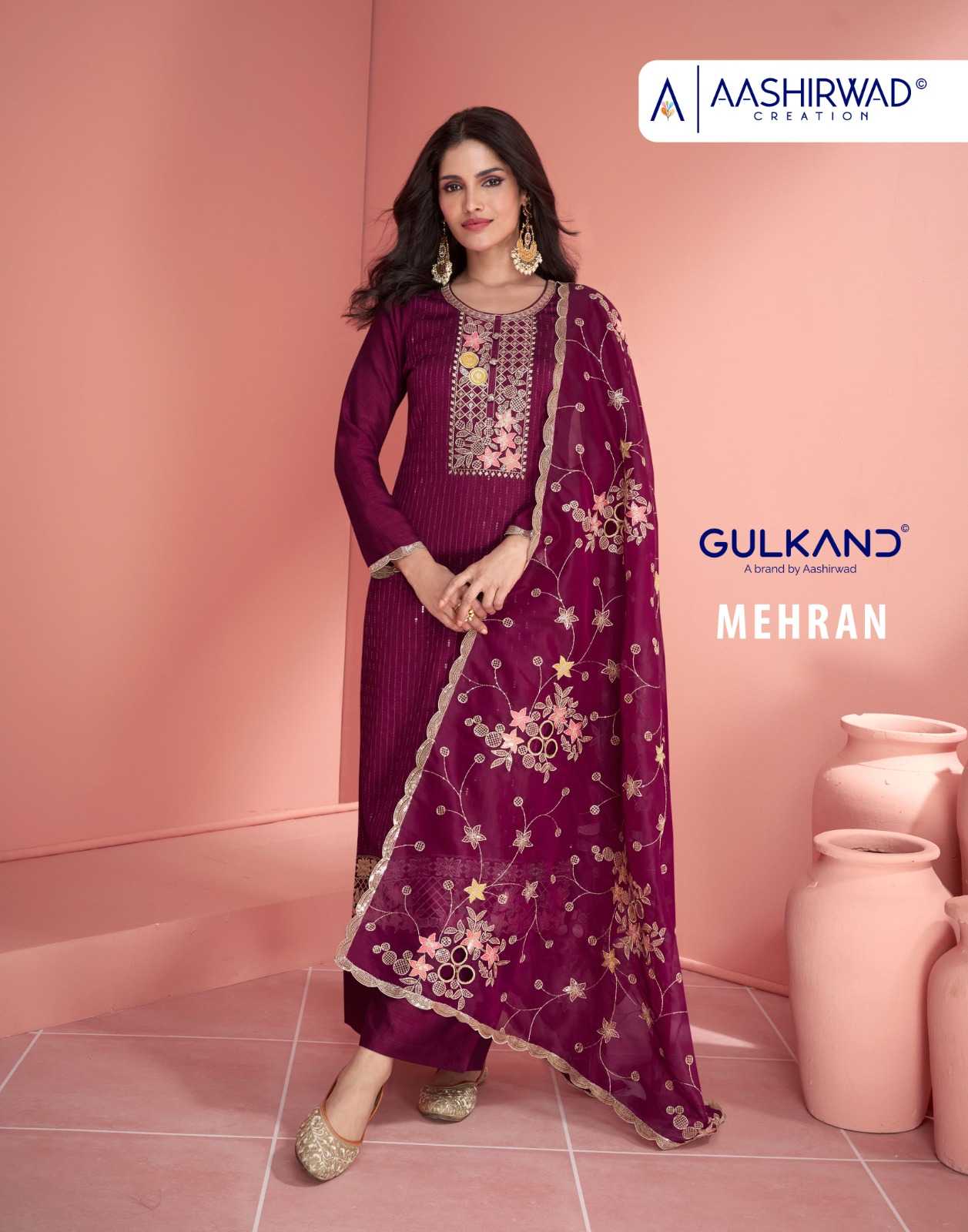 aashirwad creation gulkand mehran designer occasion wear unstitch salwar kameez