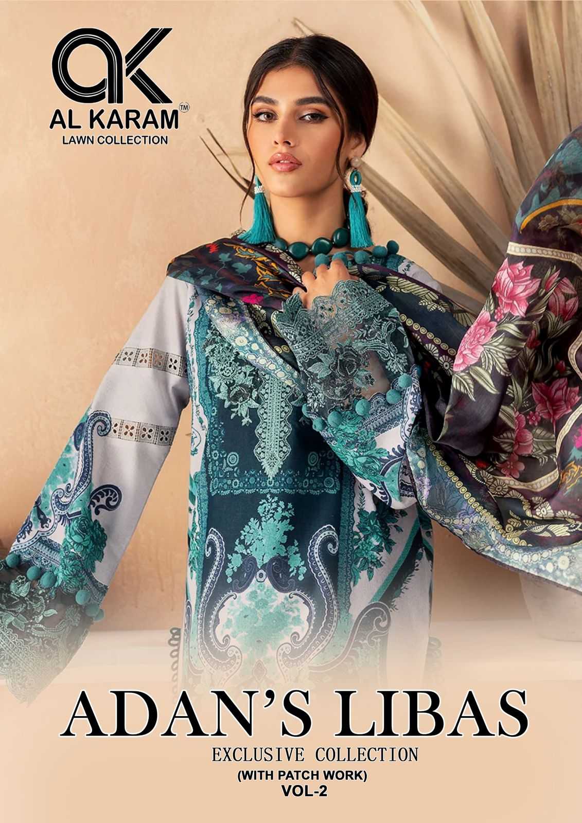 al karam adan libas exclusive collection vol 2 pakistani patch work cotton dress material