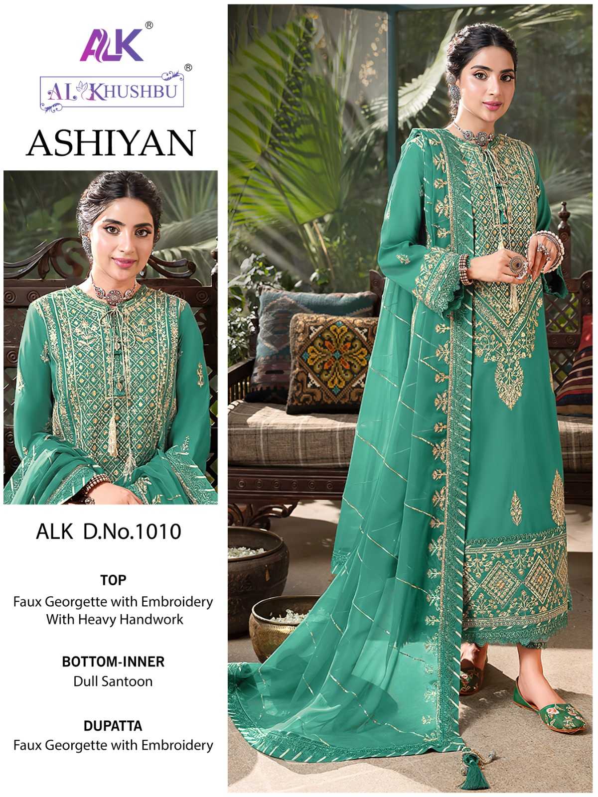 al khushbu ashiyan 1010 pakistani single design unstitch suit