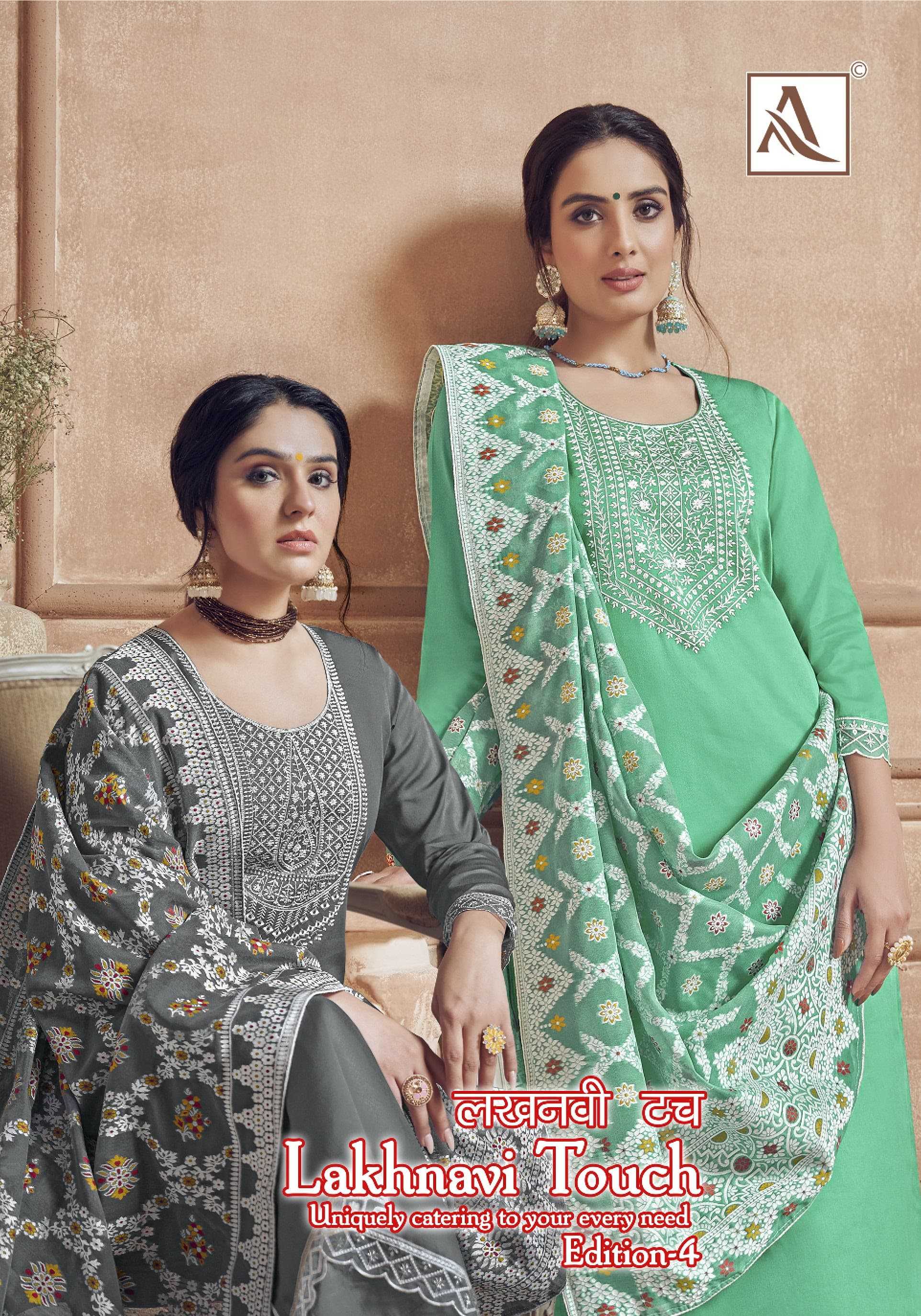 alok suit lakhnavi touch vol 4 traditional wear unstitch suit