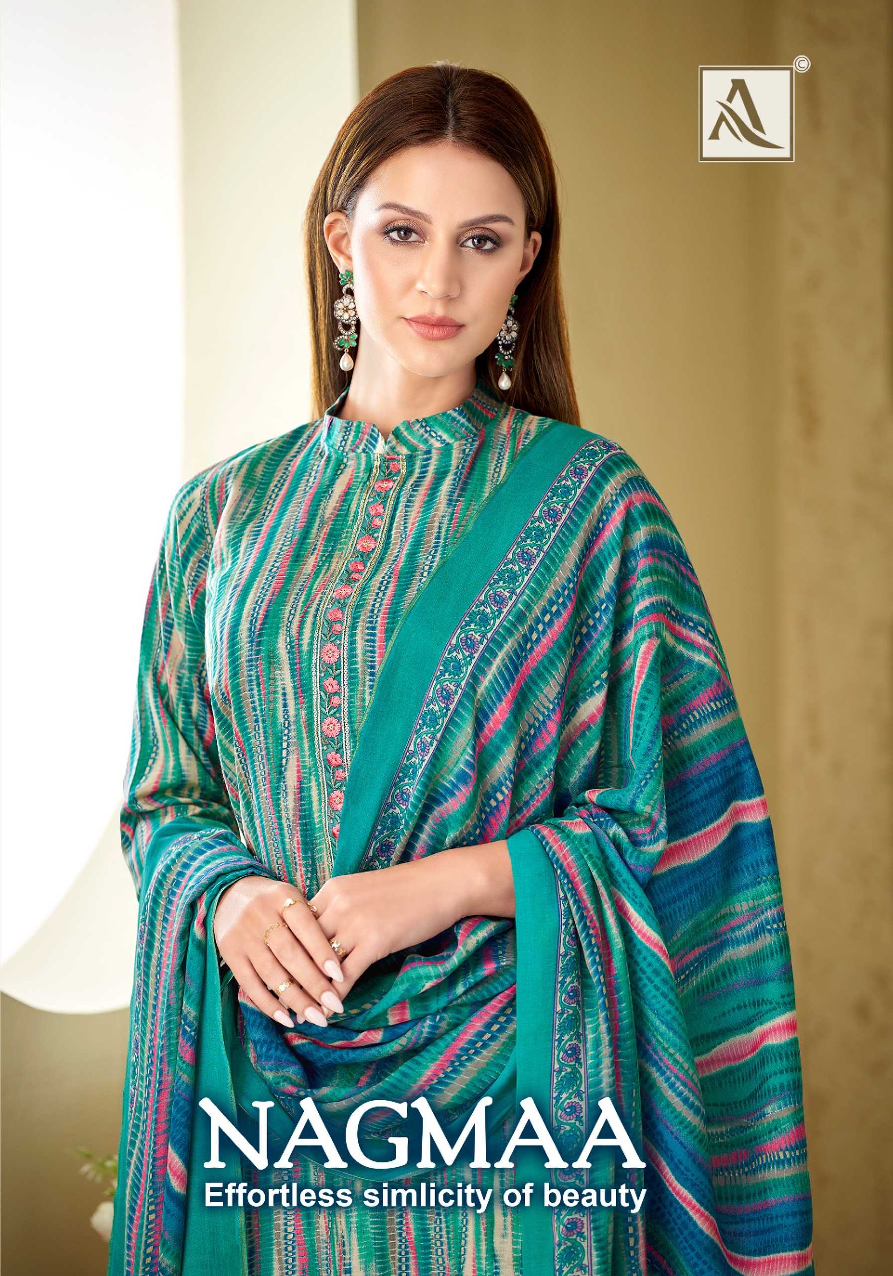 alok suit nagmaa beautiful print with handwork unstitch suit