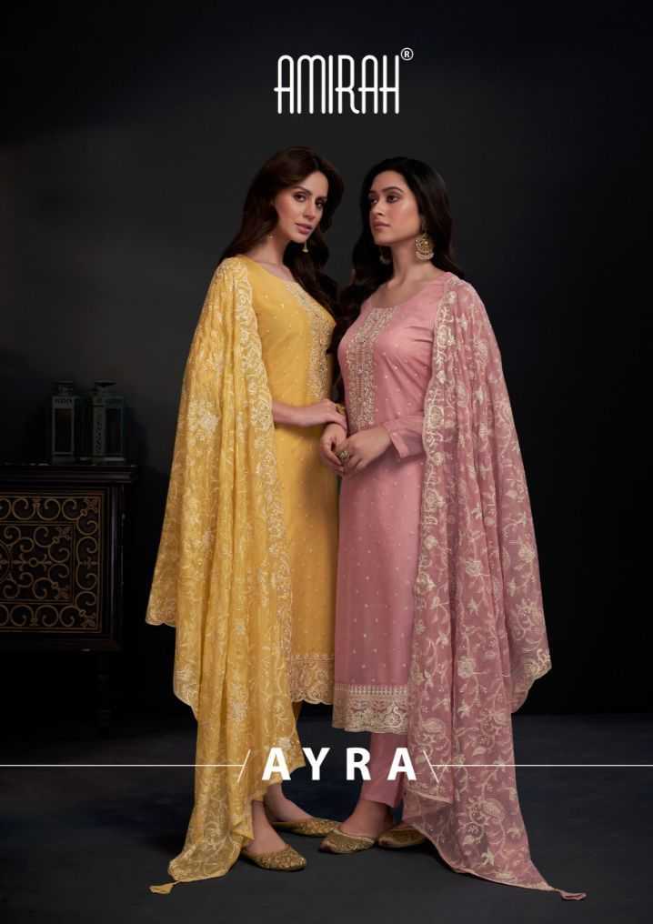 amirah launch ayra beautiful embroidery designer suits supplier