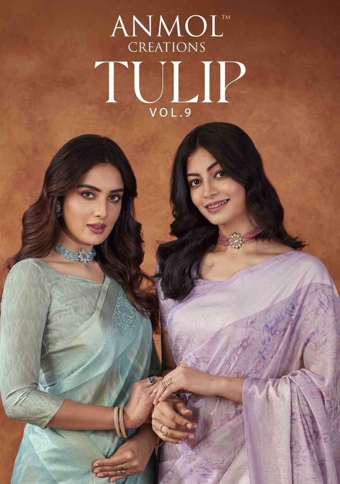 anmol creation tulip vol 9 901-910 fancy digital print silk sarees collection